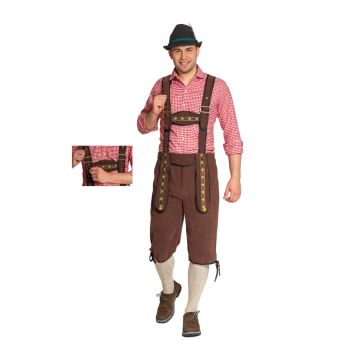 Lederhose Johann with Adjustable Suspenders Darkbrown Long