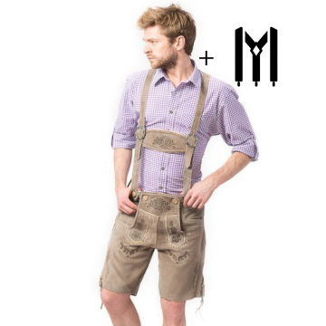 Lederhose Vintage short Brown Deluxe (Cow Leather)