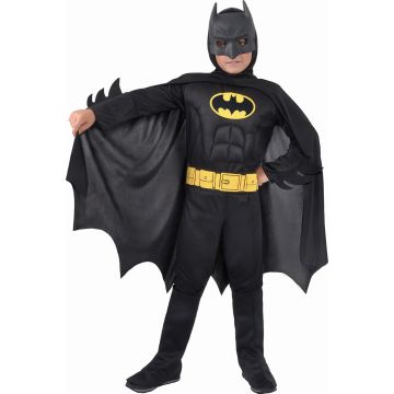 Batman Child Costume With Muscles Black - 8-10 Years