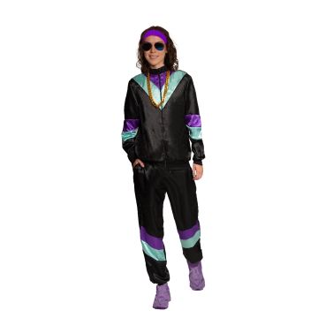 80's Shell Suit with Accessoiries Black