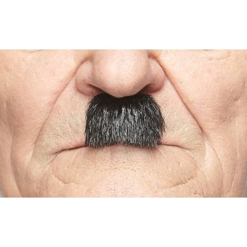 Charlie Chaplin Snor Zwart Glanzend - 6 Pack