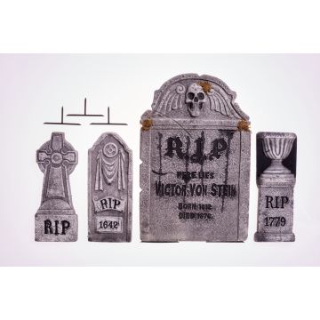 4-In-1 Grafstenen Set - 4 Stijlen - 4 Stuks