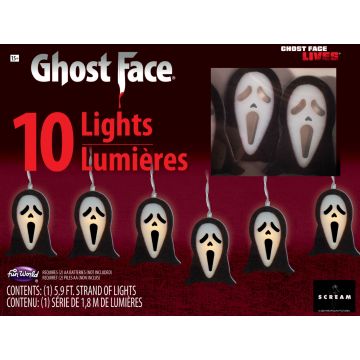 10 Ghost Face String Lights Official Licence - Excl Batteries