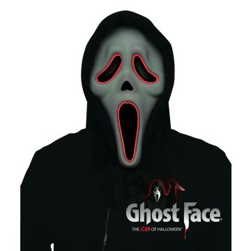 Illumo Ghost Face Mask Official Licence - Incl Batteries