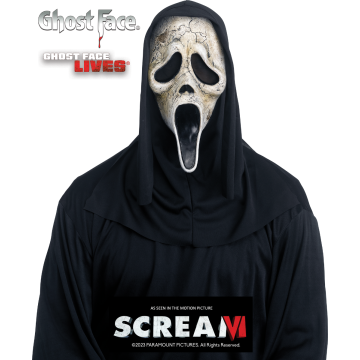 Ghost Face Aged Masker met Capuchon Officiele Licentie