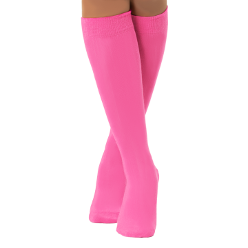 Knee Socks Neon Pink - 6 Pairs - One-Size
