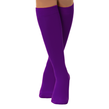 Knee Socks Purple - 6 Pairs - One-Size