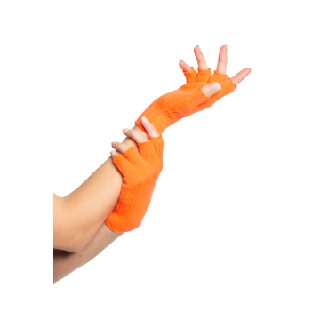 Vingerloze Handschoenen Neon Oranje - 6 Paar - One-Size