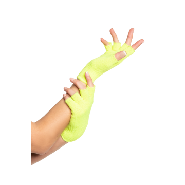 Vingerloze Handschoenen Neon Geel - 6 Paar - One-Size