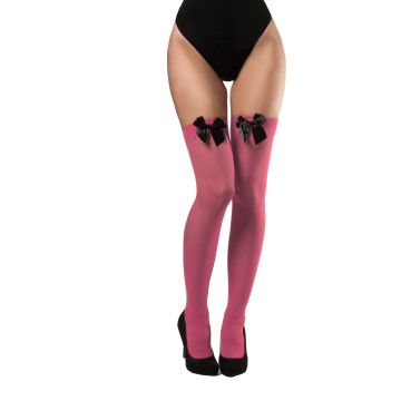 Stockings with Bow Pink/Black Bow