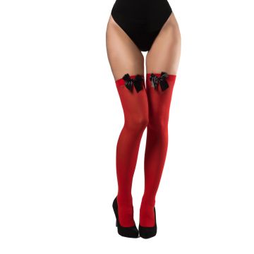 Stockings with Bow Red/Black Bow - 6 Pack