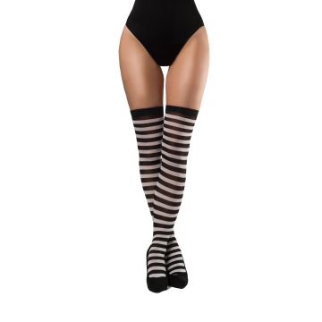 Stockings Black/White - 6 Pack
