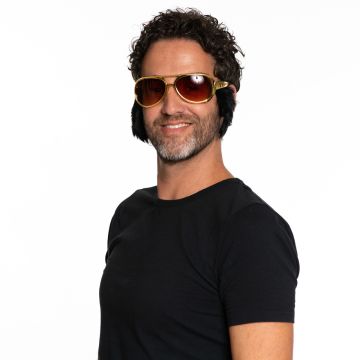 Elvis Glasses Gold with Sideburns - 12 Pack