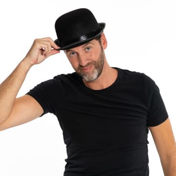Bowler Hat Black Felt - 6 Pack