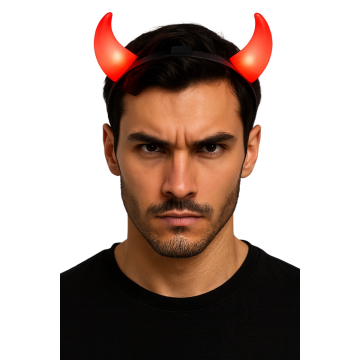 Duivelsdiadeem met Licht Rood incl Batterijen - 6 Pack