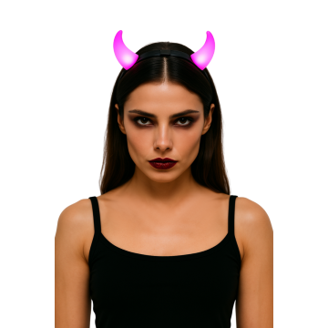 Duivelsdiadeem met Licht Roze incl Batterijen - 6 Pack