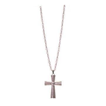 Cross Silver Necklace Metal - 6 Pack