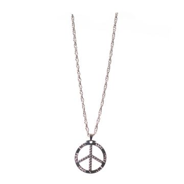 Zilveren Peace Ketting Metaal - 6 Pack