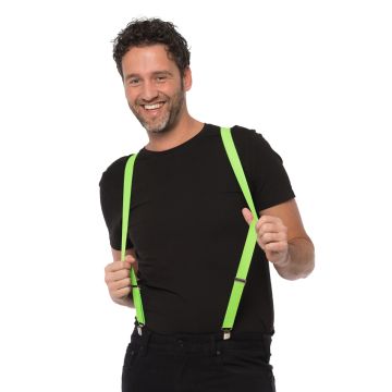 Suspenders Neon Green - Width 3 cm - 6 Pack