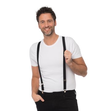 Suspenders Black - Width 3 cm - 6 Pack