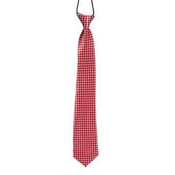 Stropdas Rood/Wit Geblokt - 50 cm
