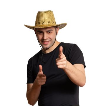 Cowboy Hat Spangles Gold - 6 Pack