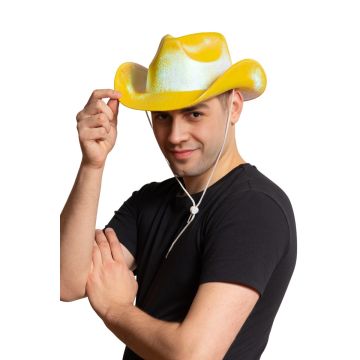 Cowboy Hat Shiny Gold - 6 Pack