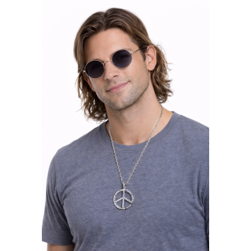 Peace Silver Necklace Metal - 6 Pack