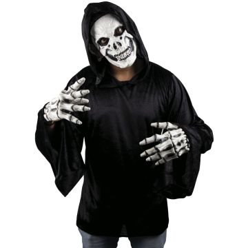 Face Mask with Hands - White Skull