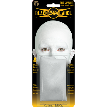 Black Label Latex Bald Caps - White Bald Cap