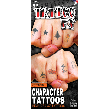 Character Tattoo FX - Knuckles - Symbols - 6 Pack