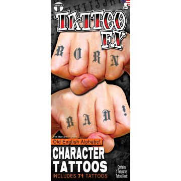 Costume Kits - Knuckles - Alphabet Old English - 6 Pack
