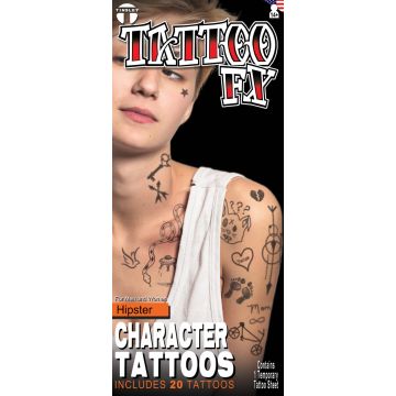 Character Tattoo FX - Hipster - 6 Pack