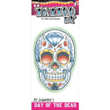 Day Of The Dead Tattoo  - El Jugador - 6 Pack