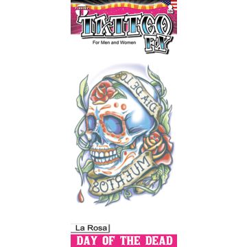 Day Of The Dead Tattoo  - La Rosa - 6 Pack