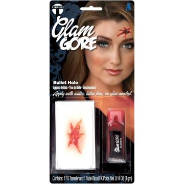 Glam Gore Transfer and Blood Sachet- Bullet Hole