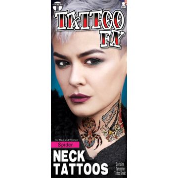 Spider Neck Tattoo - 6 Pack