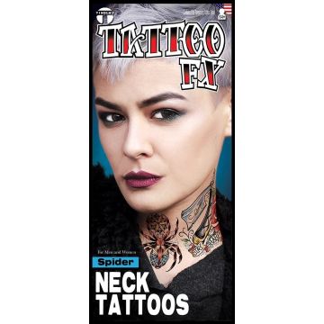 Spider Neck Tattoo