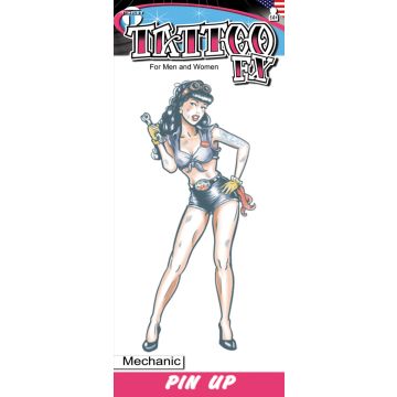 Pin Up Tattoos - Mechanic Pin Up - 6 Pack