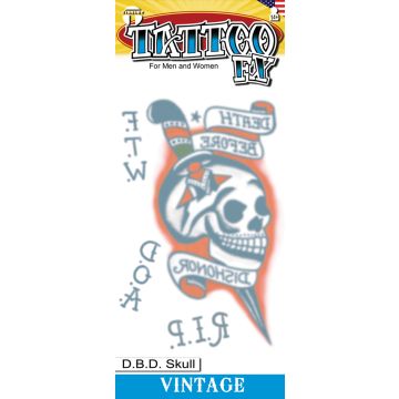 Vintage Tattoos - D.B.D. Skull - 6 Pack