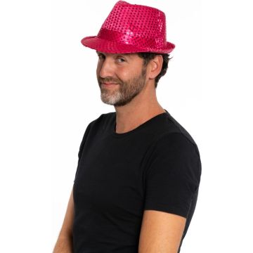 Pailletten Hoedje Hot Pink - 6 Pack