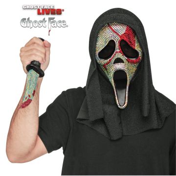 Ghost Face Bloody Bling Mask and Knife Set