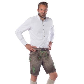 Lederhose Gaudi Short Brown/ Green