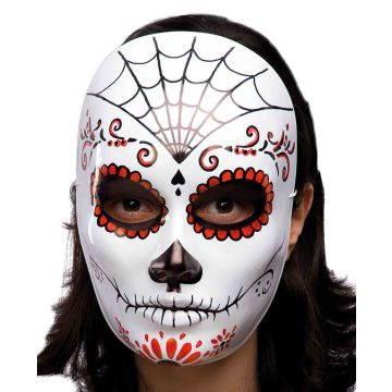 White face mask with decorations