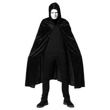 Hooded Cape Black Velours