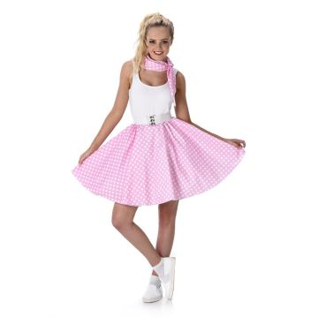 Light Pink Polka Dot Skirt & Necktie
