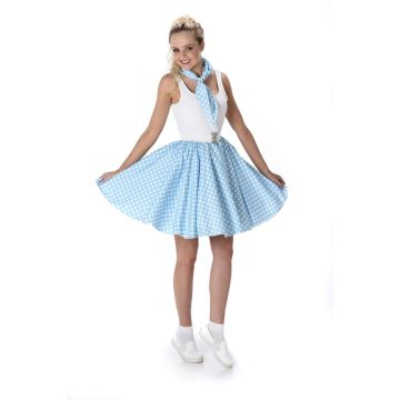 Turquoise Polka Dot Skirt & Necktie