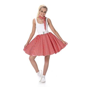 Red Polka Dot Skirt & Necktie