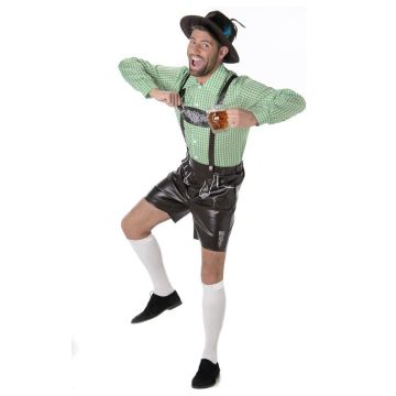 Lederhosen set: Der August - Lederhosen, shirt en hoedje