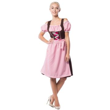 Oktoberfest Dress Anne-Ruth Long Pink/Brown